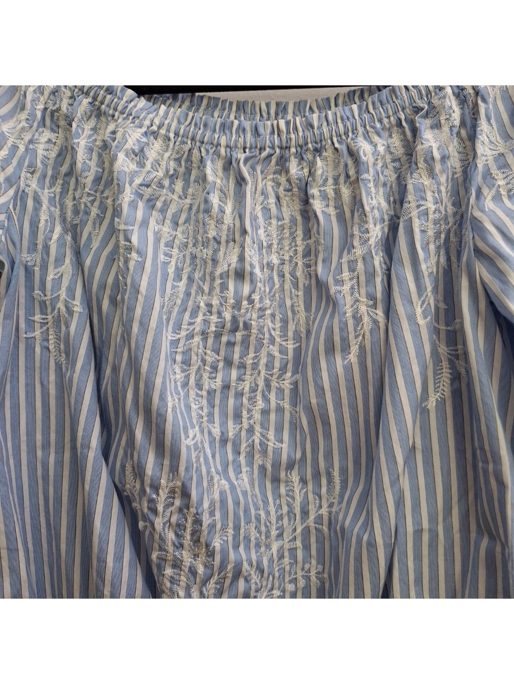 White House Black Market Embroidered Off-The-Shoulder Top - Picture 2 of 5